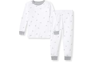 Burt's Bees Baby Organic Cotton Pajamas for Boys, Toddler PJ Set, 2-PC | Soft, cozy, snug fitting pajamas feature stretchy ribbed cuffs and hand painted prints to make bedtime a breeze