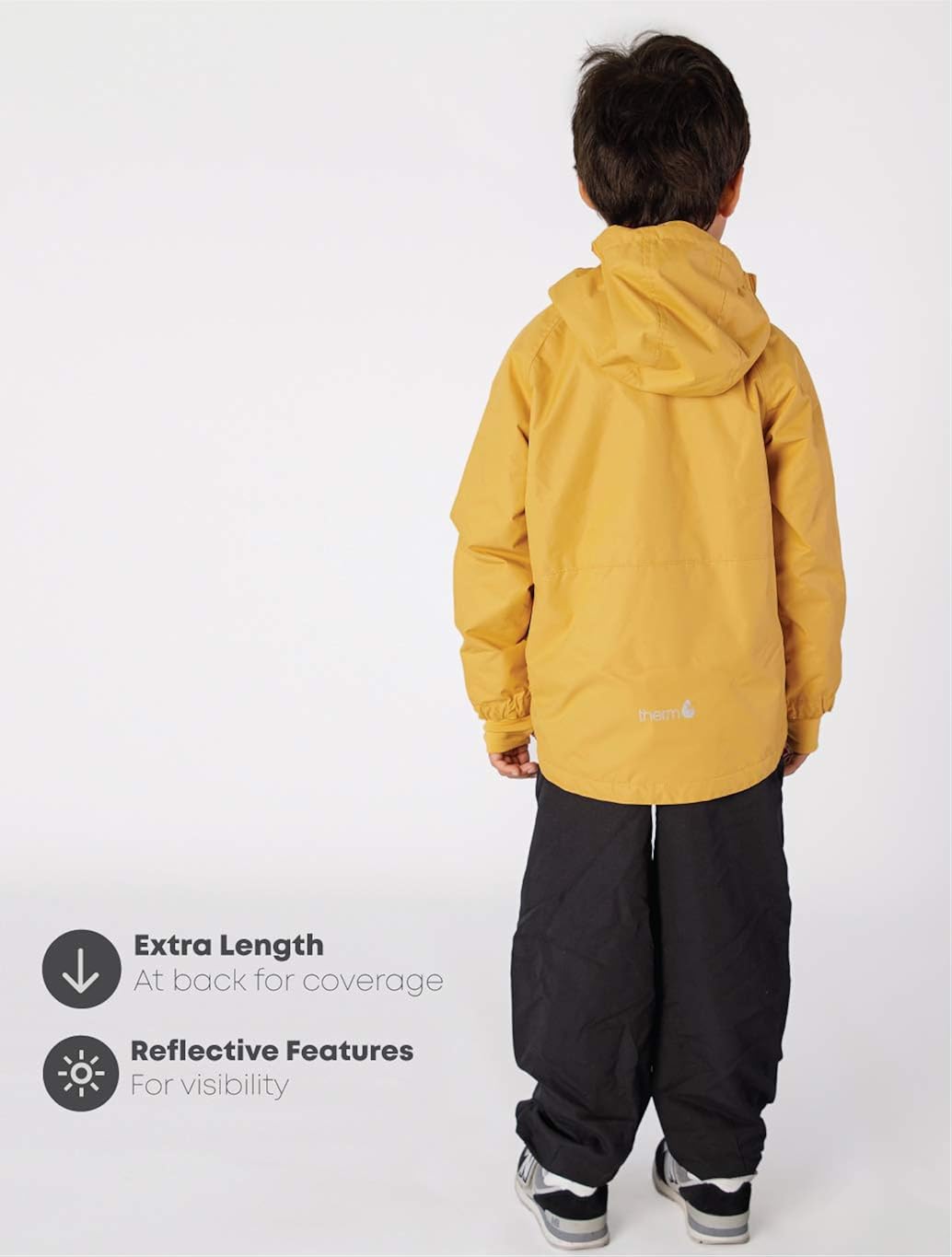Therm Boys Rain Jacket - Lined Kids Raincoat w Magic Pattern - Lightweight Coat: Clothing