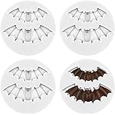4 Pcs Halloween Bat Silicone Fondant Molds Decorative Cake Mold Halloween Chocolate Molds Fondant Baking Mold Jelly Pudding Mold for Sugar Craft Cake Decoration (Grey)