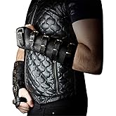 Syktkmx Gauntlet Wristband Medieval Vambrace Arm Cuff Armor Buckled Punk Gothic Faux Leather Costume Bracer