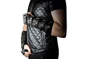 Syktkmx Gauntlet Wristband Medieval Vambrace Arm Cuff Armor Buckled Punk Gothic Faux Leather Costume Bracer