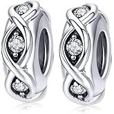 Charm Bracelet Spacer Beads Sterling Silver 2pcs Rubber Stopper Charm Spacer Beads for Pandora Charm Bracelet (A 1153)