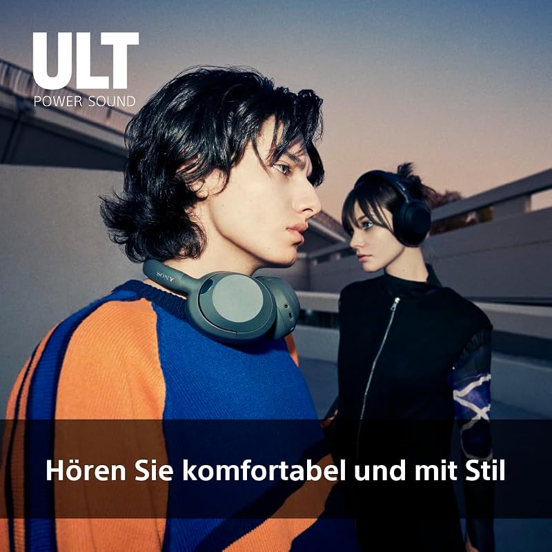 ULT WEAR - Kabellose Kopfhörer mit Noise Cancelling, ULT Power Sound, ultimativer Deep Bass, selbem Prozessor wie WH-1000XM5, klare Anrufe, 30 Stunden Akkulaufzeit, iOS und Android - Schwarz