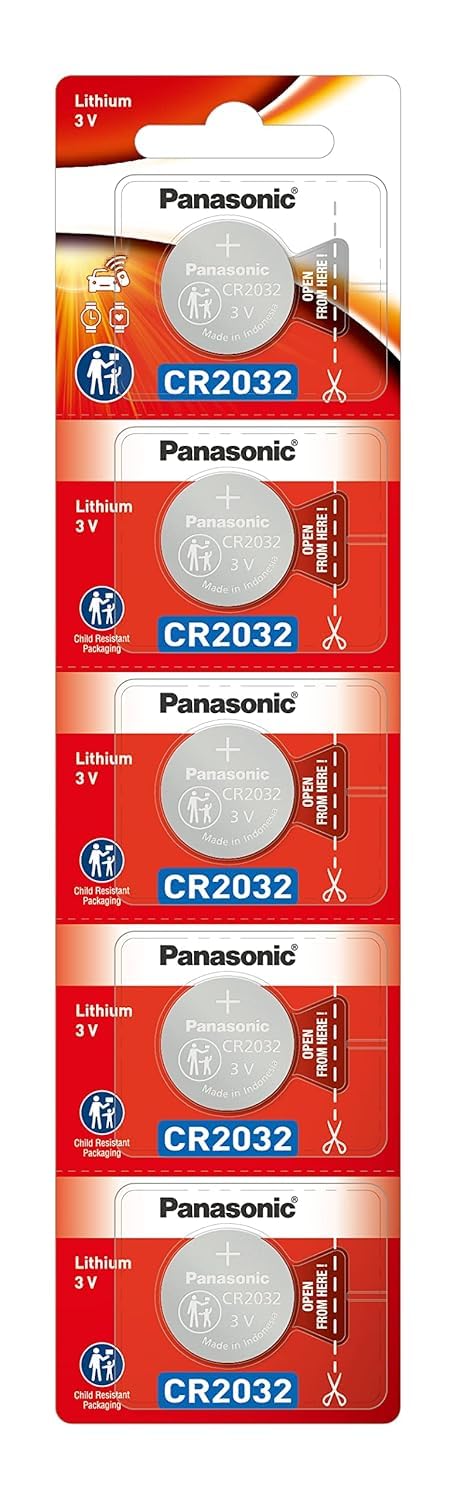 Panasonic CR2032 3V Lithium Battery 2PACK X (5PC) =10 Single Use Batteries