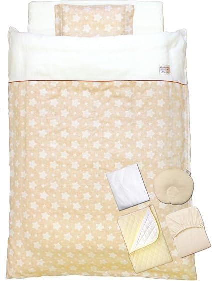 Amazon Co Jp 日本製 ベビー布団 10点セット スター オーガニックコットン ダブルガーゼ 綿100 Un Doudou No 1109 ホーム キッチン