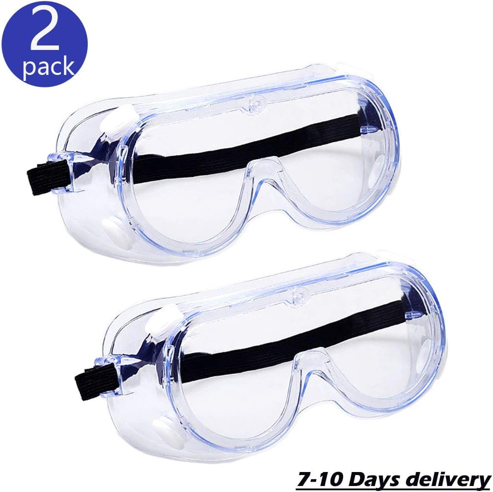 Safety Goggles,eye protection goggles,Soft Crystal Clear Eye Protection,Dust-Proof Breathable Laboratory Dustproof Glassess,Splash Eyewear（2 pack）