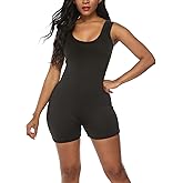 Amilia Sexy Sleeveless Tank Tops Short Romper Sports Jumpsuit Bodysuit One Piece Short Catsuit