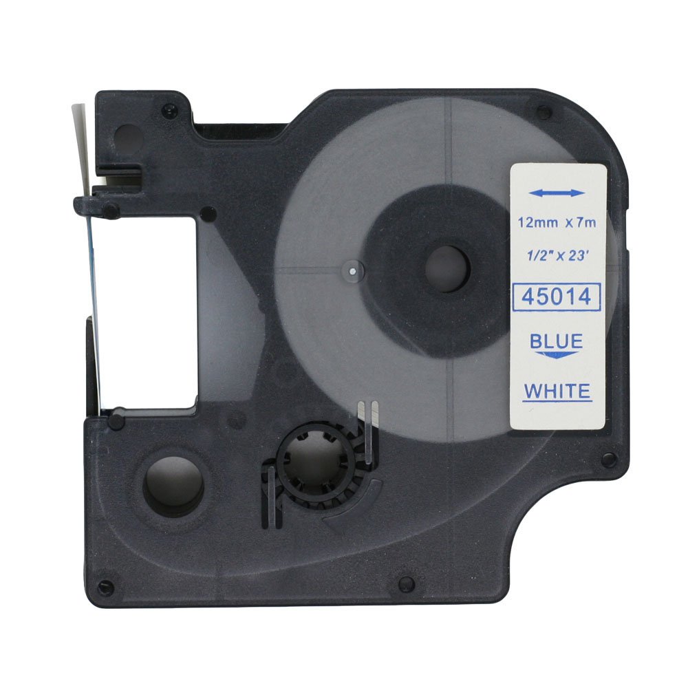 BROVACS 1 Pack Blue on White Label Tape Compatible for DYMO D1 45014 12mm 1/2" OPA2214