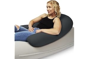 MOONPOD Moon Pod Crescent Backrest for Bean Bag Chair, Charcoal - The Zero-Gravity Beanbag for Stress, Anxiety, & All Day Deep Relaxation - Ultra Soft & Ergonomic Support for Back & Neck- For The Whole Family