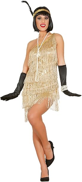 Adult Ladies 1920s 20s Gold Fringed 