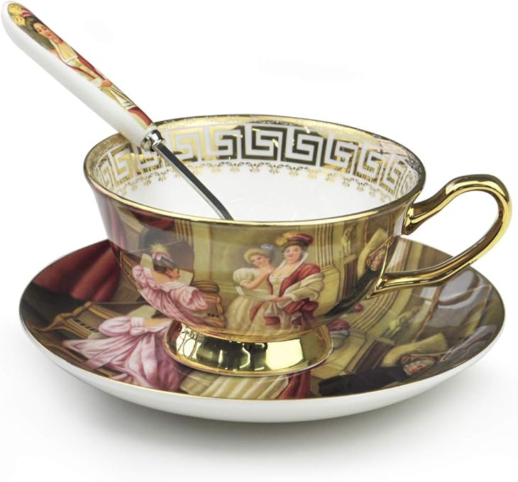 Amazon Com Jucaihome Tea Cups And Saucers Sets Vintage Oil