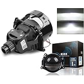 YUFANYA 3.0inch NHK Bi led Projector Lens with Dual Reflector Headlight Retrofit Kit-120W 26,000LM 6000K White Focus Beam Clear Cut Off Line fit Car Headlight