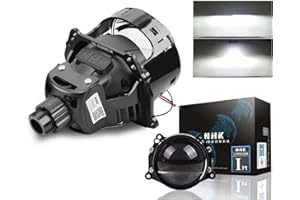 YUFANYA 3.0inch NHK Bi led Projector Lens with Dual Reflector Headlight Retrofit Kit-120W 26,000LM 6000K White Focus Beam Clear Cut Off Line fit Car Headlight