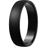 Egnaro Unisex Silicone Wedding Ring for Men &amp; Women 4/5mm Wide 1.65mm Thick | Comfort-Fit Inner Curve with Rounded Edges Provides Low-Profile Comfort for Sports, Gym, Work, Fitness, Travel and Daily Wear