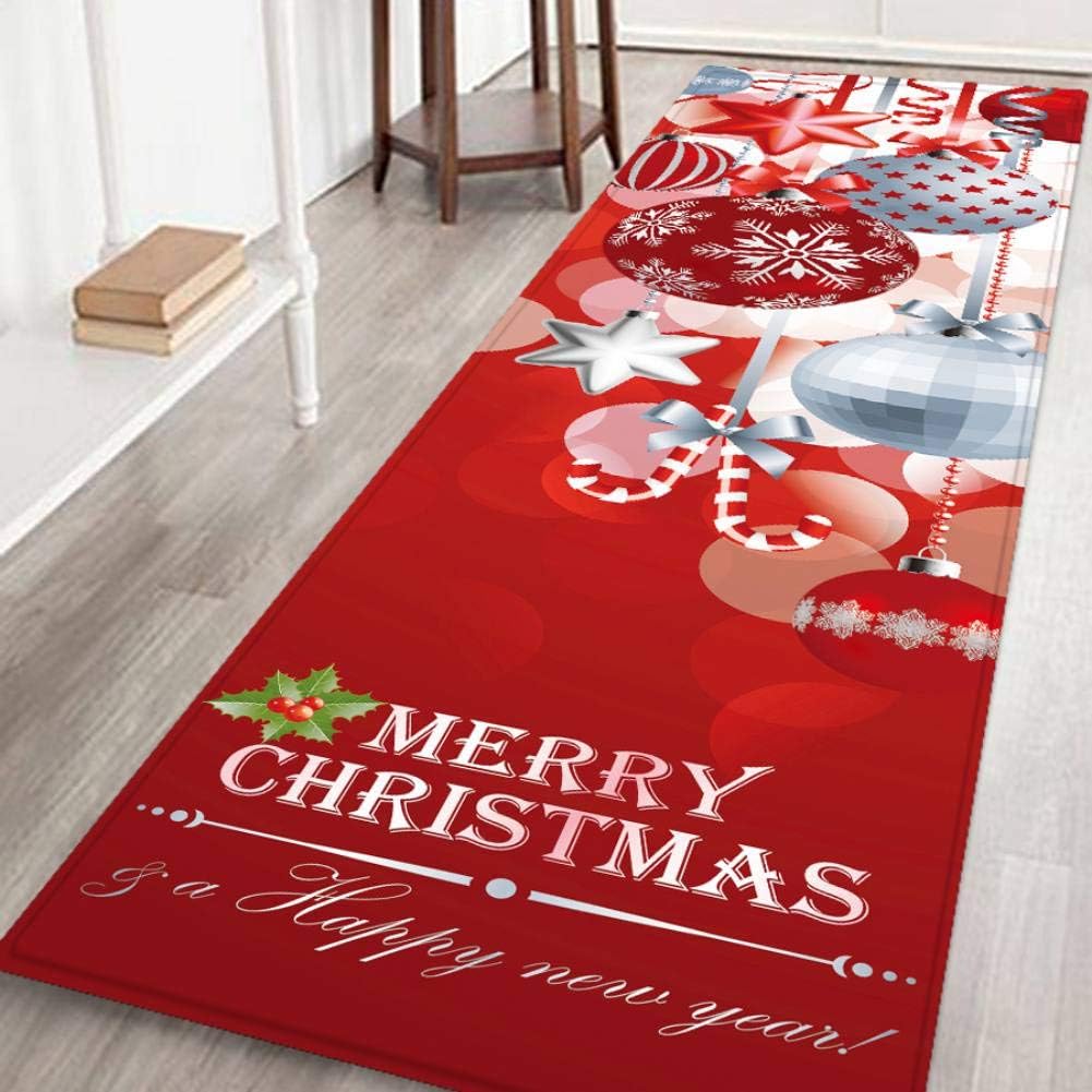 3D motif de noël tapis de sol flanelle tissu antidérapant coureurs