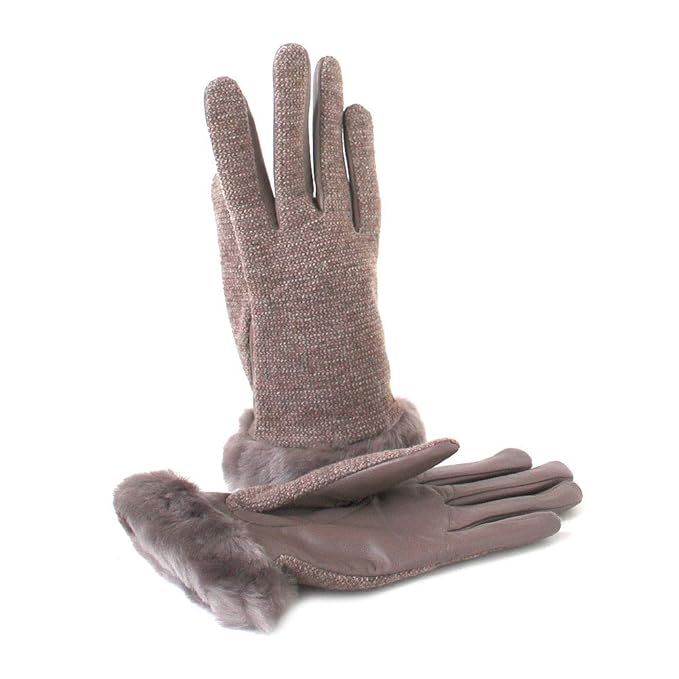 UGG W Fabric Lthr Shorty Glove black