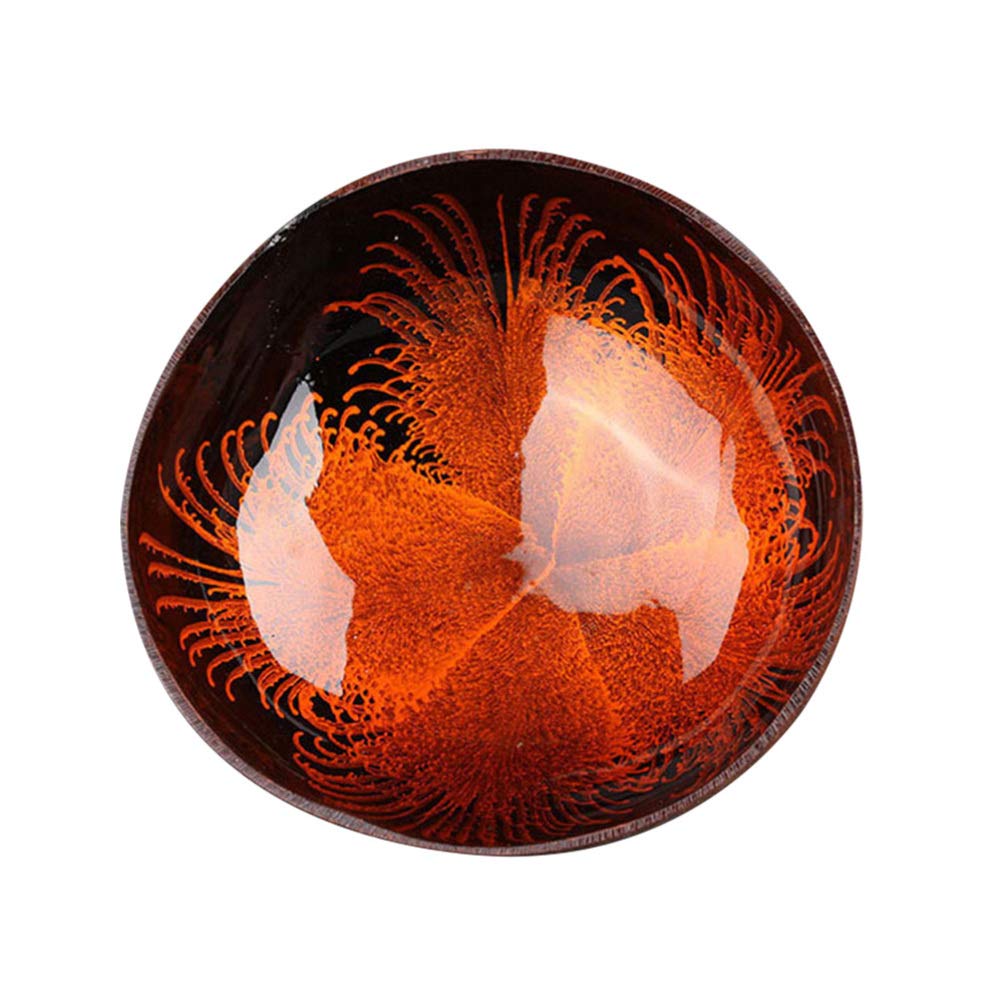 HEMOTON Natural Coconut Shell Bowl 5.12 Inch Eco-Friendly Storage Dish Candy Container Nuts Holder Decorative Tabletop Organizer