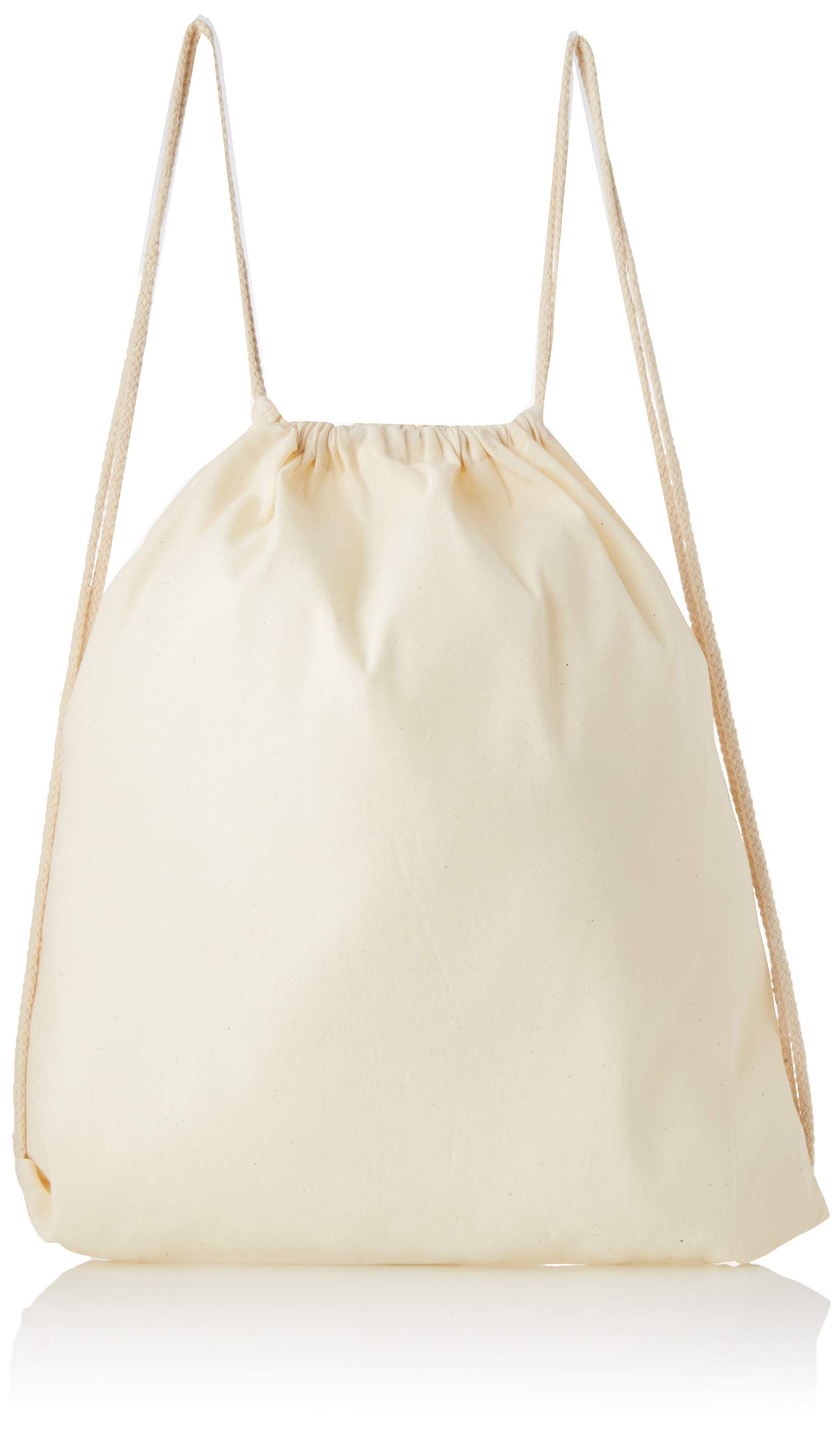 eBuyGB Pack of 10 Children's Cotton Drawstring Rucksack - Gym, Swim, Sports, PE, Book Bag, Natural