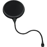 Gator Frameworks Split Level Double Layered Pop Filter with Attachment Clamp; Fits Most Standard Microphone Stands (GM-POP Filter)