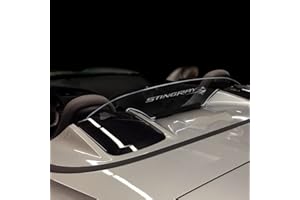 WINDRESTRICTOR Wind Restrictor Wind Deflector for 2014 - Present Chevrolet Corvette C7 Convertible Laser Etched Stingray Logo Graphic