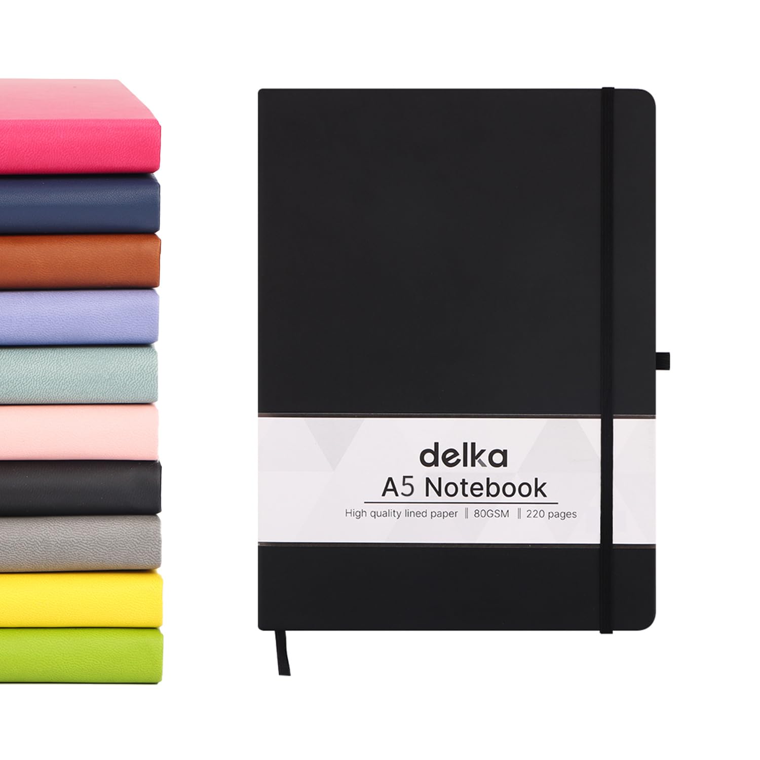 delka A5 Notebook – Lined Notepad Journal, Soft Cover Writing Pad for Office, School, College, Home & Business – Ideal for Note Taking, Daily Planning, Journaling & Study (BLACK, Pack of 1) — image 1