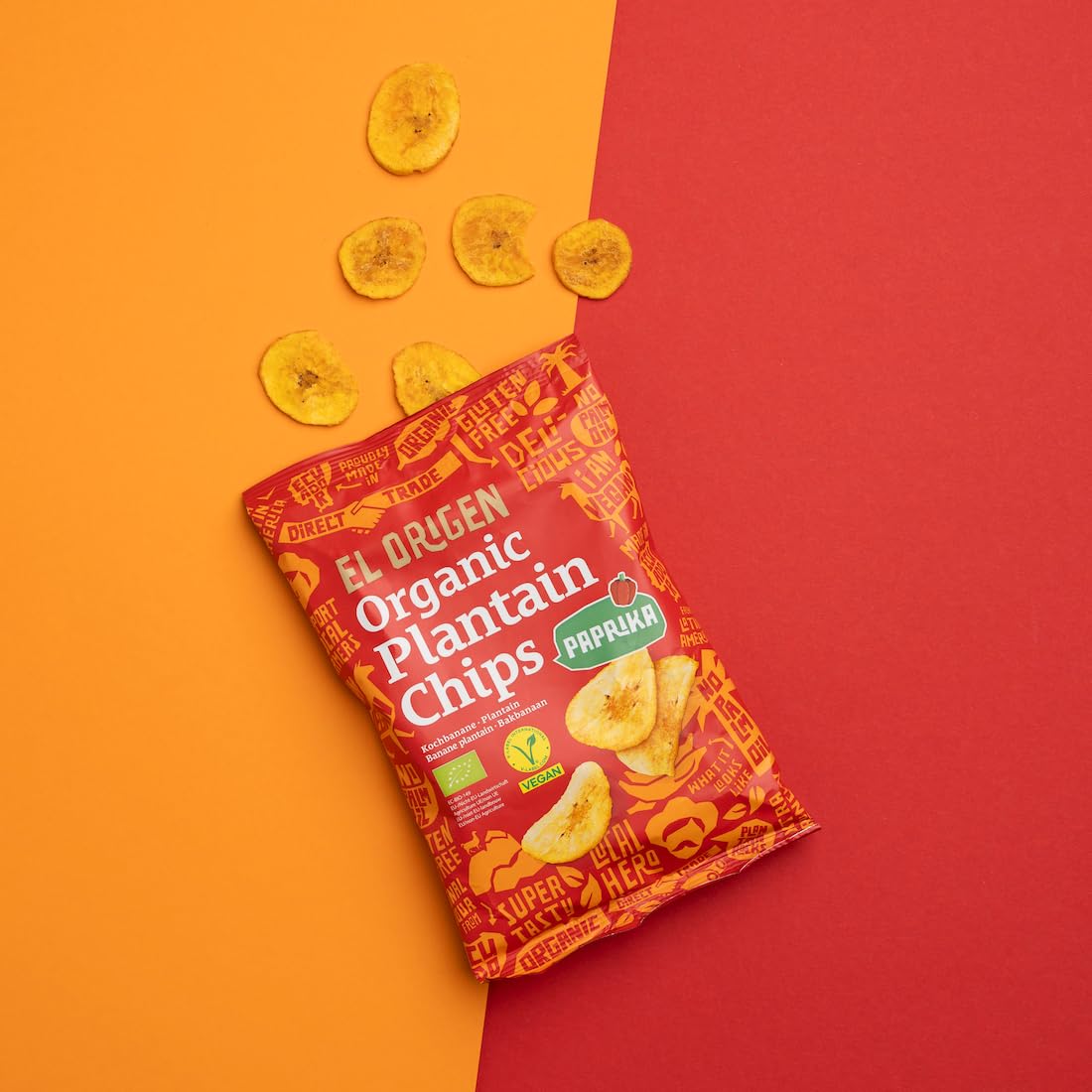 el origen Bio‑Kochbananen Chips Paprika 8×80 g - vegan, glutenfrei, palmölfrei, authentischer Paprika‑Crunch aus Ecuador 2
