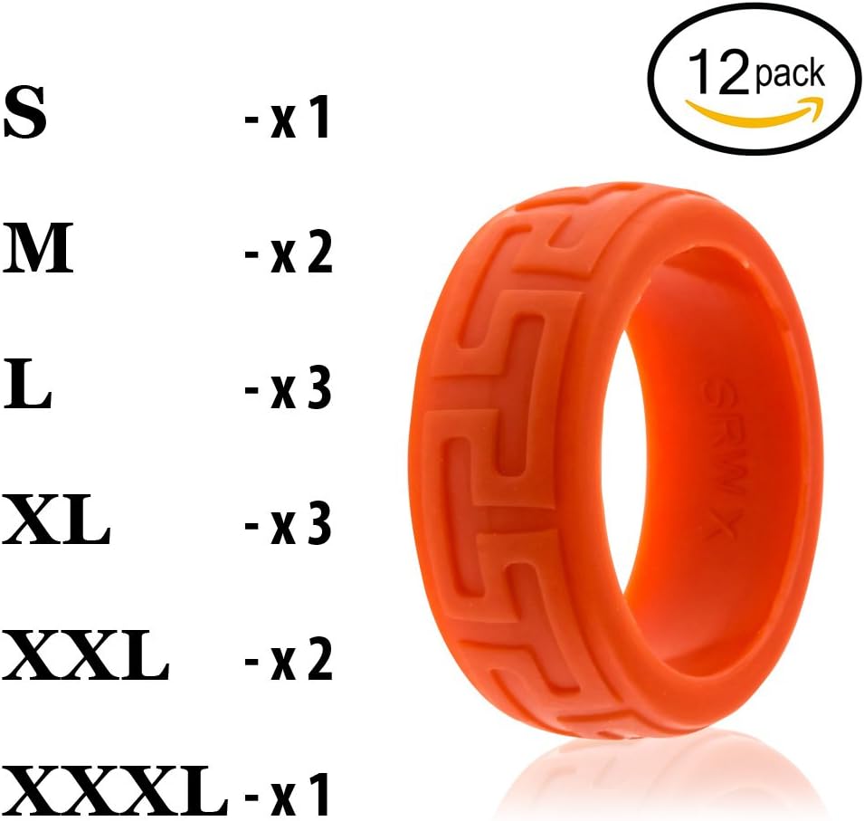 Men's Silicone Ring- 9mm Premium Heavy Duty Silicone Wedding Ring with Unique Design- Thicker and Stronger for our Toughest Customers- Award winning design- Easy Exchanges and a Fantastic Warranty!