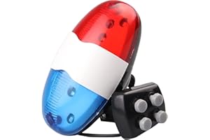 EOHMAK Bicycle Police Sound Light Bike Horn Light Electric Horn 6 LED Lights 4 Sounds Trumpet Cycling Horn Bell Siren Warning