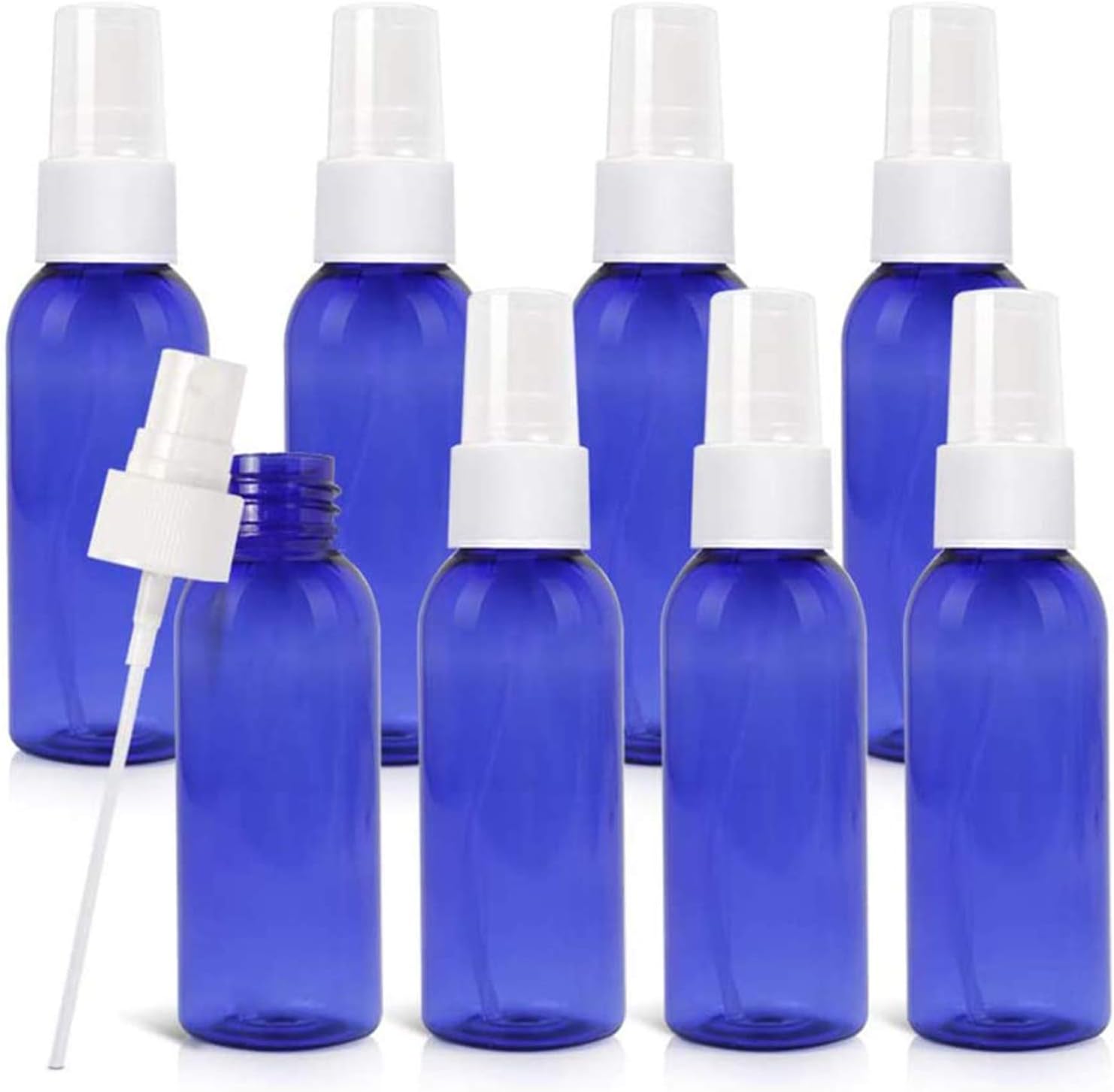 8 Pcs 50 ML Spray Bottles Perfume Refillable Container Blue Plastic Mist Empty Subdivided Spray Bottle Travel Blue