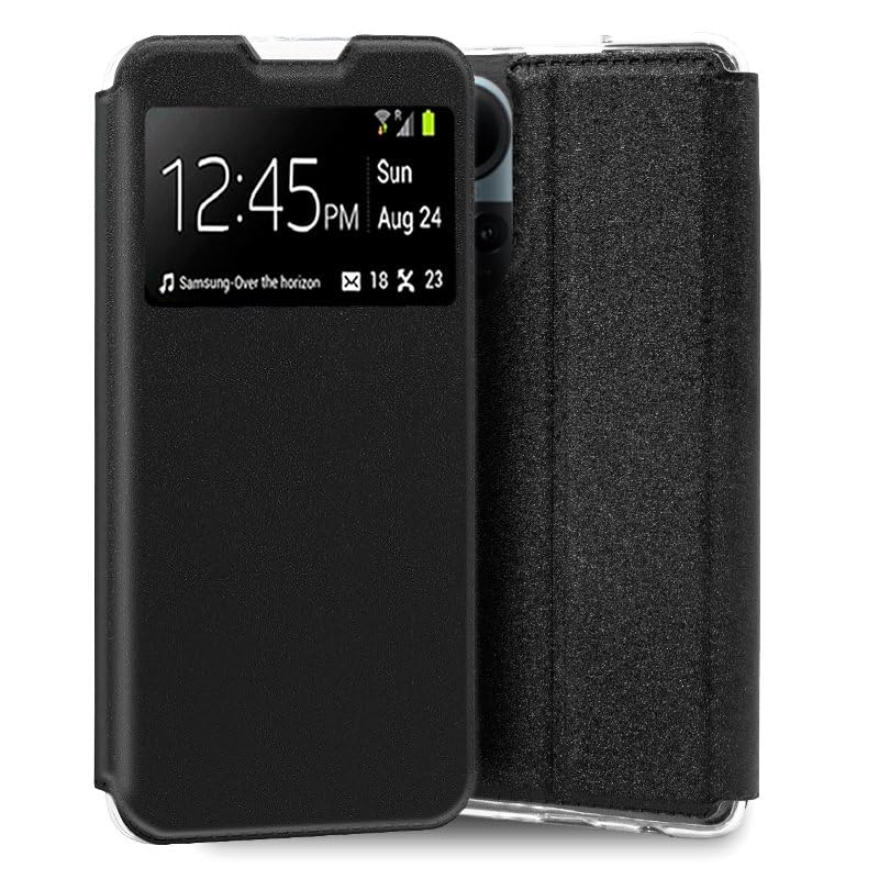 Cool Flip Cover Case for OPPO Reno 10 5G / 10 Pro 5G Smooth Black
