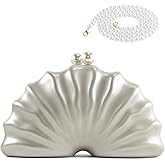 Women Acrylic Shell Shaped Clutch Luxury Marble Acrylic Unique Chain Shoulder Bag Wedding Party Purses