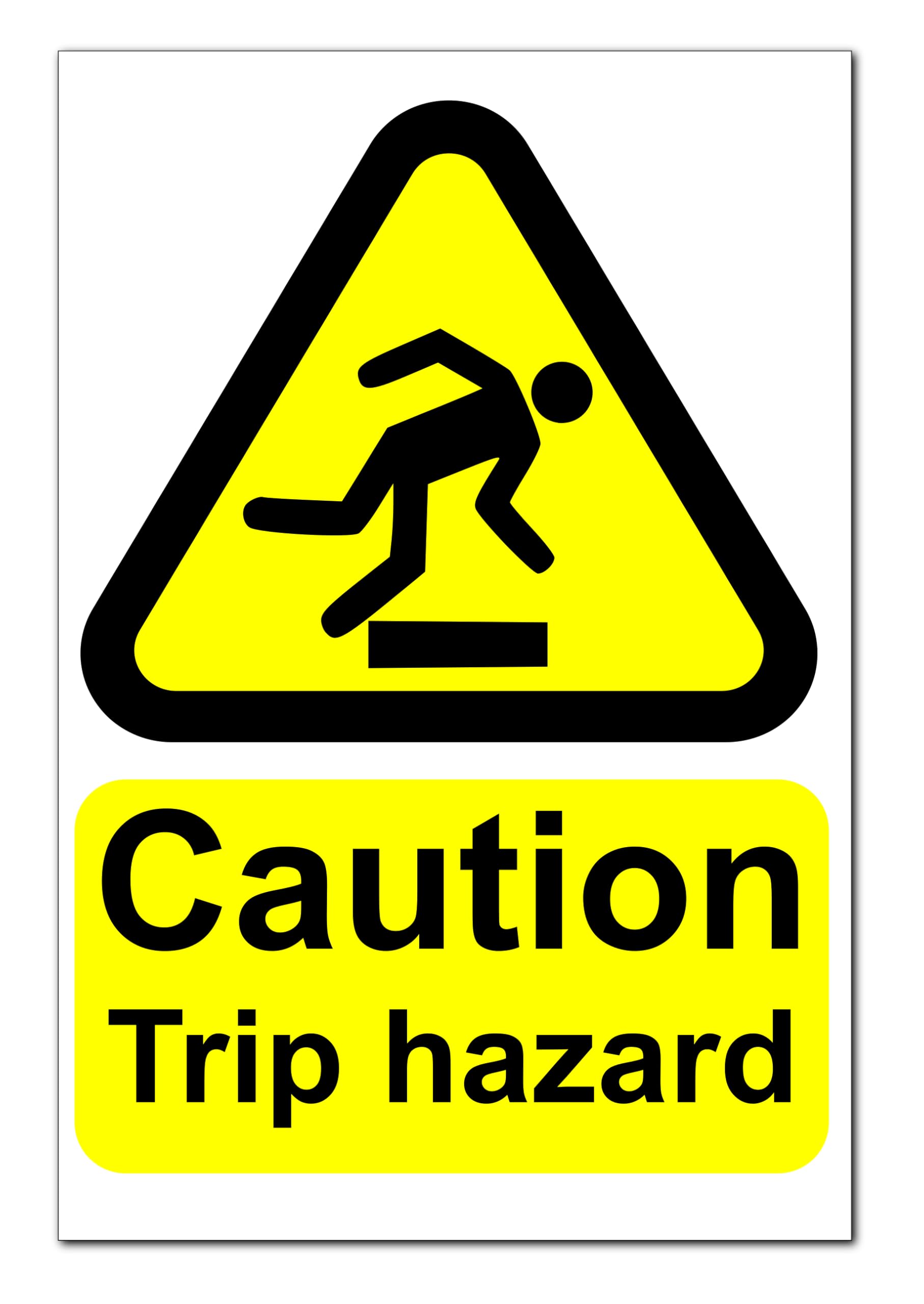 Caution Trip Hazard Sign Board – Corrugated Plastic 300mm x 200mm x 4mm – Laminated Safety Sign for Walkways, Floor Warnings, and Hazardous Areas