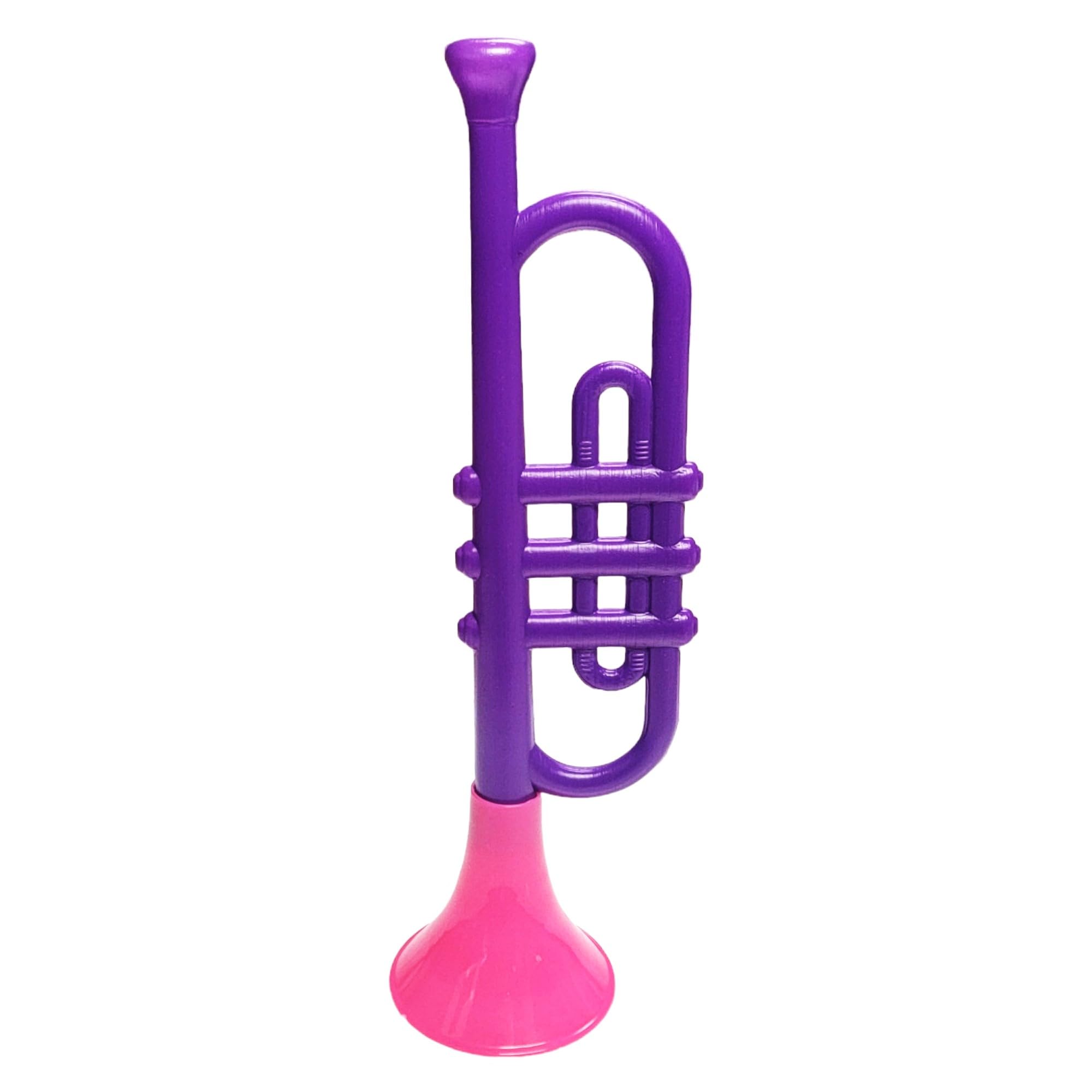 Colorful Plastic Trumpets (13 Inch) Noisemaker Music Toys for Kids Instruments Noise Makers for Parties and Events, Cool Birthday Party Favors, Sports Celebrations   (1 Trumpet (Random Color))
