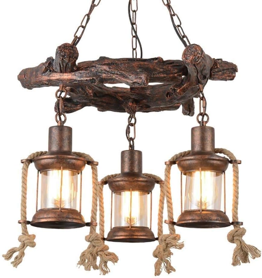 Xinqing Chandelier, Retro Bar Cafe Hotel Decoration Lamp, Bedroom Lamp, Solid Wood Personality Bar Creative Clothing Store Net Coffee Lamp Worth Having