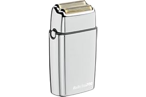 BaBylissPRO METALFX Double Foil Shaver, Handheld Electric Razor for Travel, Portable Cordless Close Face Shaver for Head, Beard, & Neck