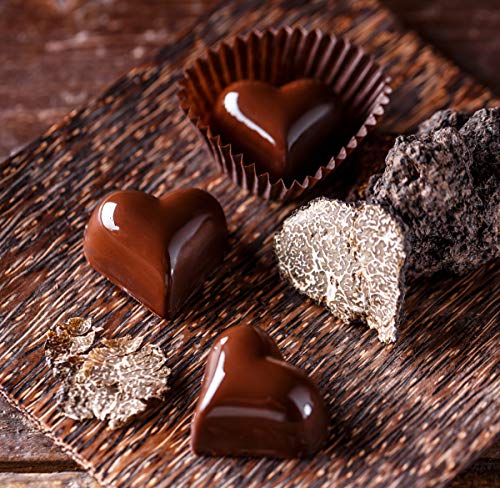 Polycarbonate Chocolate Mold by NuEmporia for Pralines, Truffles, Sweets, Candies, Bonbons: Heart Shape. Food Safe, BPA-Free Polycarbonate Plastic