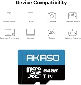 AKASO 64GB microSDXC Memory Card C10 U3 Full HD 4K Micro SD Card 100MB/s view 4