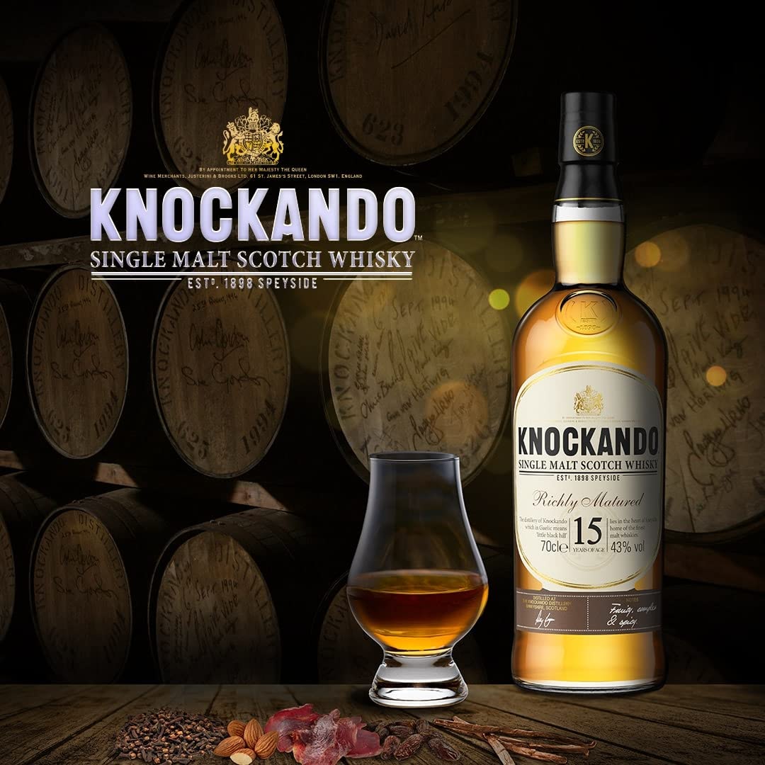 Knockando 15 Jahre - Richly Matured, Single Malt Scotch Whisky, Für Liebhaber, Handverlesen Aus Der Speyside, 43% Vol, 700ml Einzelflasche | 2