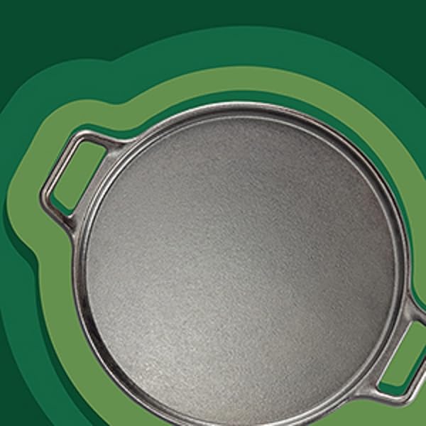 LODGE BOLD 14 INCH SEASONED CAST IRON PIZZA PAN, DESIGN-FORWARD COOKWARE