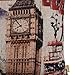 LINKWELL 45x45cm Retro London Union Jack Big Ben Tower Bridge Linen Cushion Covers