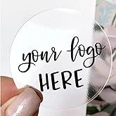 Custom Your Own Clear Stickers Personalized Transparent Logo Sticker &ndash; Customized Water-Resistant Labels with Any Text Name + Photo&ndash; Fade Resistant,Tear-Resistant&ndash; Roll Packed
