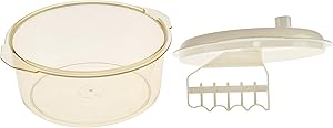 HOME-X Self-Stirring Bowl with Lid, Microwave-Safe Bowls, Microwave Cookware – 9” L x 8” W x 5” H