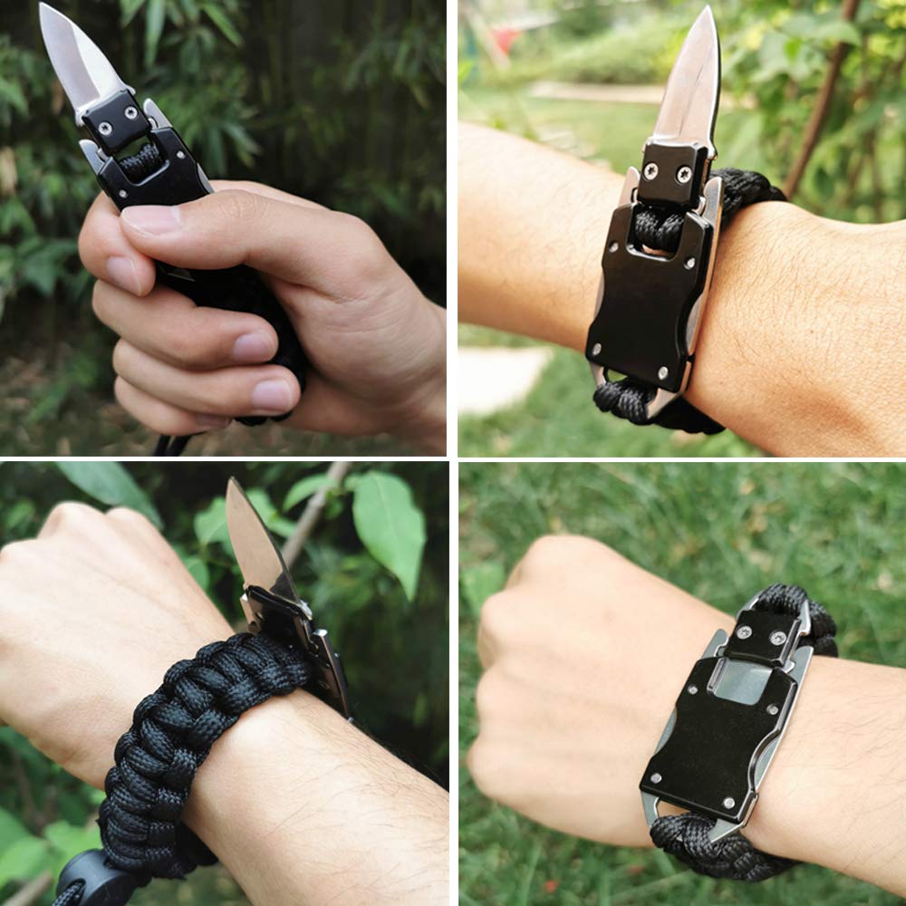 WEREWOLVES Paracord Survival Bracelet for Hiking Camping Or Daily Life, EDC Professional Tactical Bracelet Adjustable Length, The Ultimate Personal Survival Gear for Outdoor Adventure Lovers