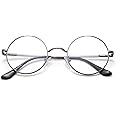 Pro Acme Non Prescription Clear Lens Glasses Retro Small Round Metal Frame