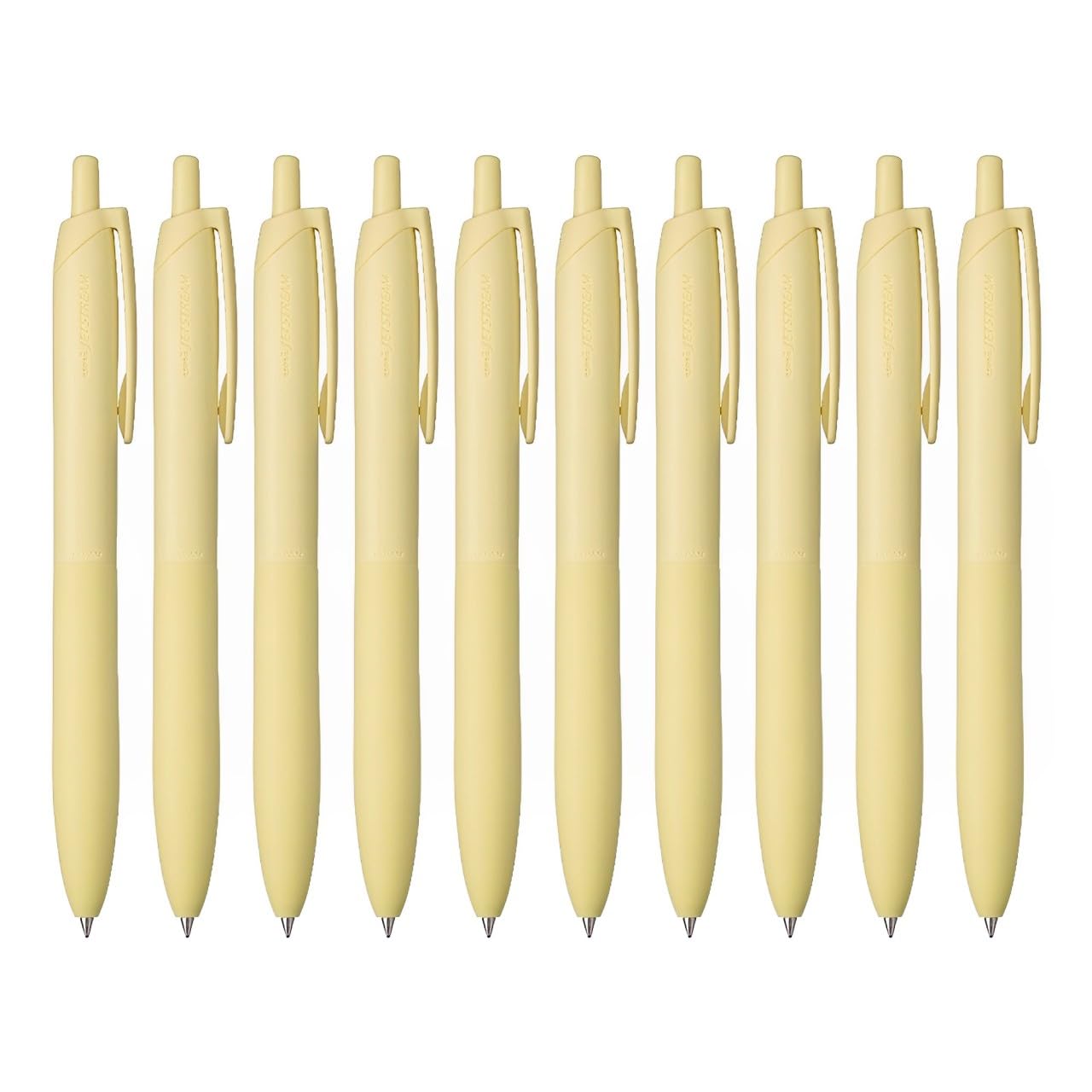 Photo 1 of Uni Jetstream Single Ballpoint Pen, Equipped with 0.5mm Lite Touch Ink (Black), Light Yellow Body, SXNLS05.28, Set of 10