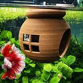 3DAquaticSolutions Floating Cozy Betta House, Natural Floating Betta Hide Out, Aquarium Hammock, Relaxing &amp; Stress Relief, Suction Cup Included, 2.9" W x 2.6" H