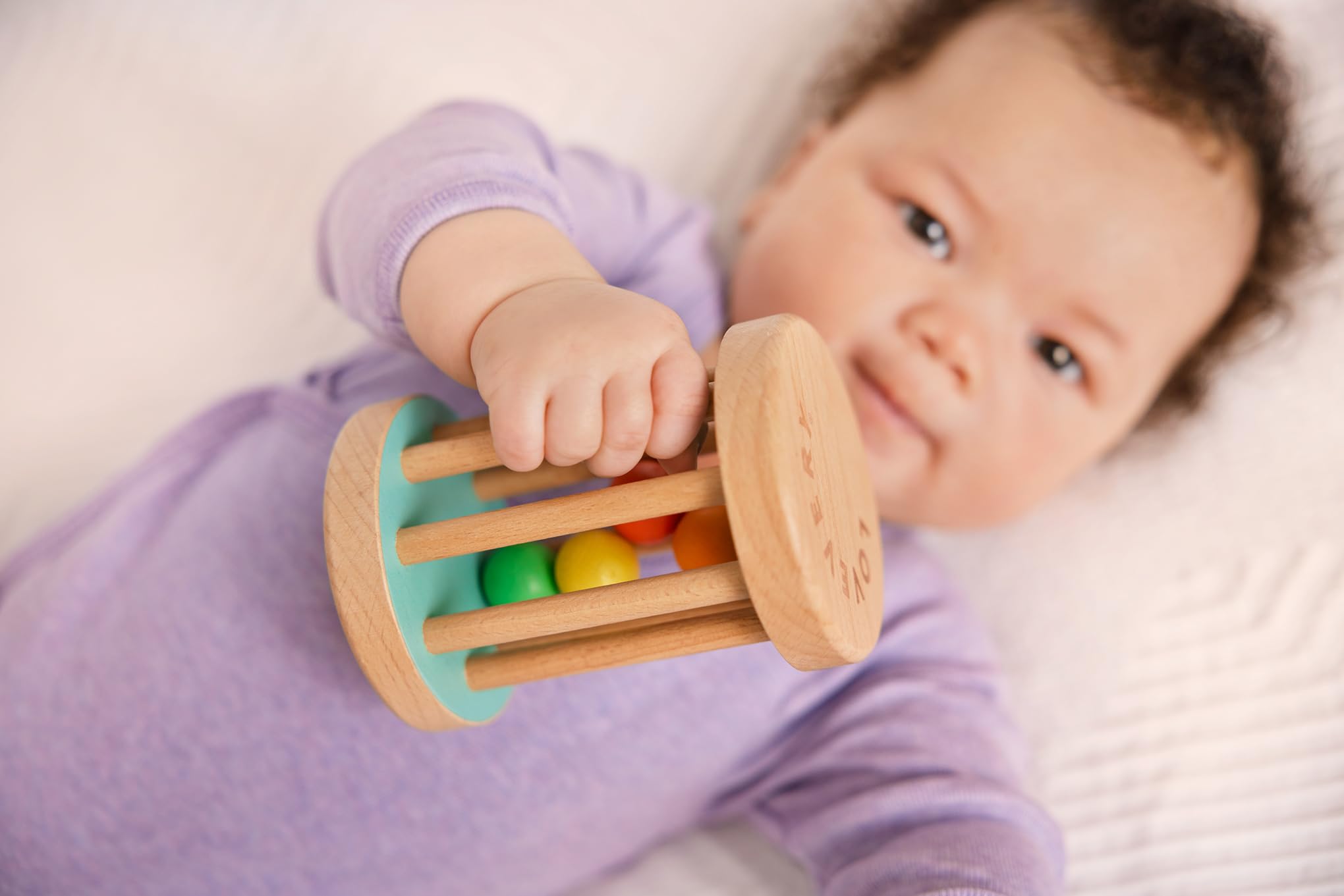 Lovevery, Montessori Rolling Rattle, Baby Rattle Starting at 12 Weeks