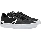 Lacoste Men's L004 Sneaker, Black/White, 9