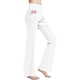 nuveti Women's Bootcut Yoga Pants Tummy Control Workout Non See-Through Bootleg Yoga Pants