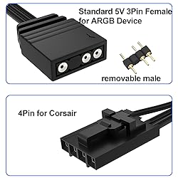4 Pin to 3 Pin RGB Adapter for Corsair RGB